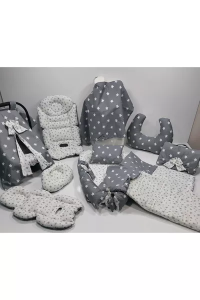 Grau Weißer Stern Lü Babynest Set