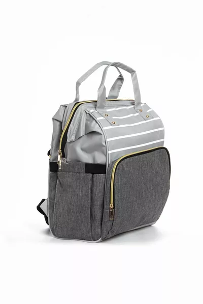 حقيبة ظهر للأم لرعاية الطفل مع زجاجة حليب، ترمس، مقاومة للسائل ومزودة بحامل