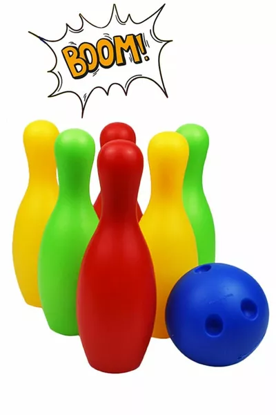 مجموعة لعبة توازن البولينج 7 دبابيس كرة بولينج ألعاب رياضية للأطفال من عمر سنة إلى سنتين