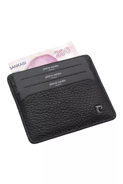 Portacarte Unisex in Pelle Nera Floater