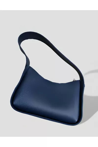 Dunkelblaue Damen-Baguette-Handtasche