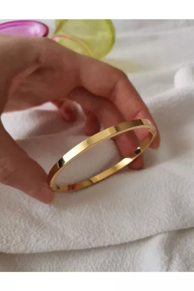 Bracciale in Acciaio - Bracciale a Polsino Liscio Inossidabile Colore Oro