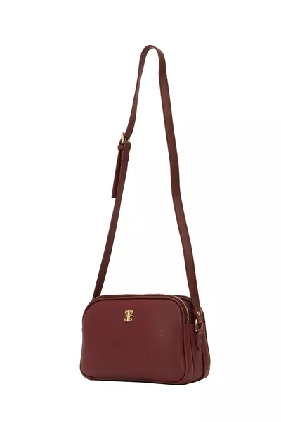 Bordo Print Kadın Omuz Çantası 