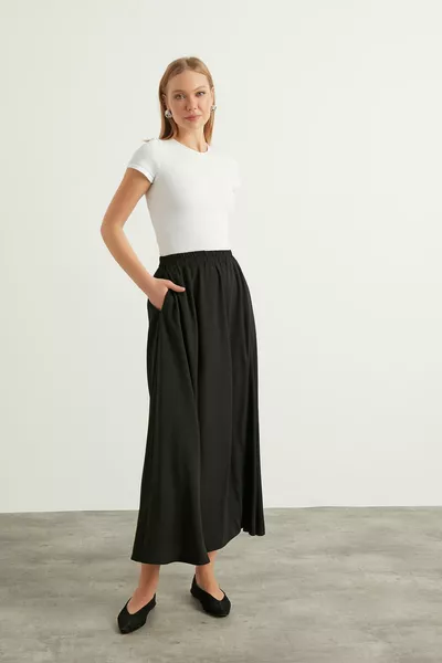 Black Flared Skirt