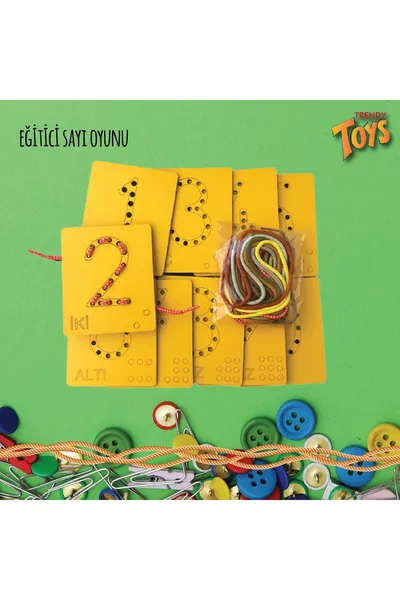 Nombres en bois éducatifs à enfiler Montessori pour le développement de la motricité des mains