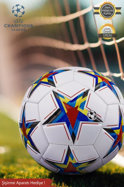 Original UEFA Champions League Fußball mit Naht, geeignet für Kunstrasen, Rasen und Beton, Spiel/Training Nr. 5