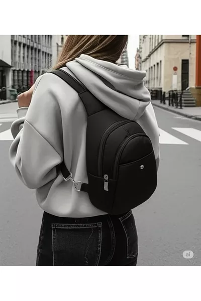 Black Women's Back and Shoulder Bag Multi-Purpose Bag