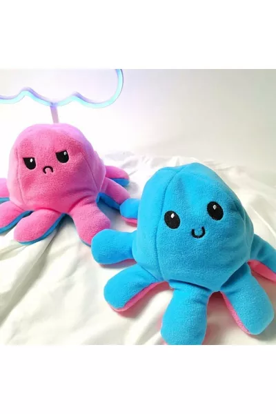 وسادة أخطبوط لتغيير المزاج أزرق-وردي