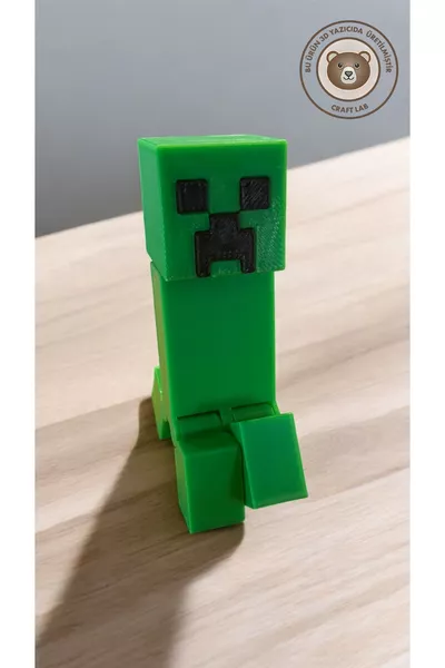 Blok en Pixel Monsterfiguur – Beweeglijk en Draaiend 7 cm