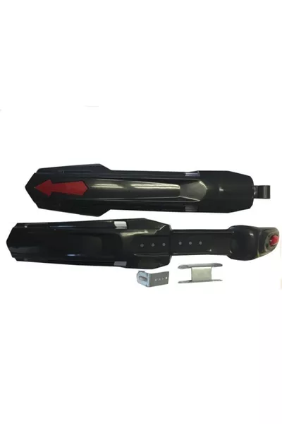 Fietsmodderbeschermer met voor- en achterreflector, verbonden met de zadelbuis - 