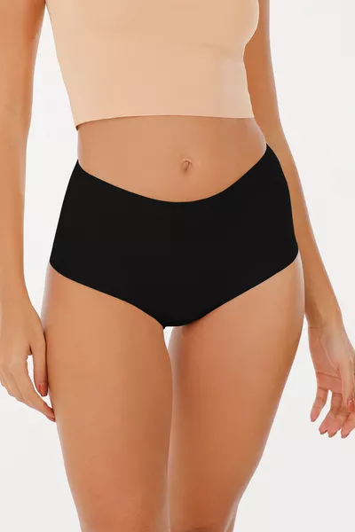 Women's High-Waist Seamless Laser-Cut Panties (Elastic Waist) 3-Pack Set