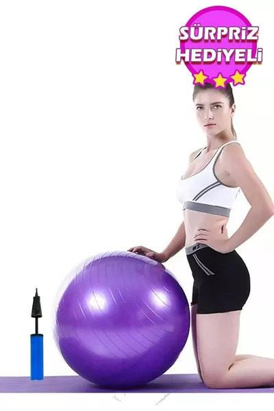  Cm Fitilli Pilates Topu Ve Pompa Seti Plates Denge Yoga Spor Egzersiz Top Jimnastik Fitness Gym