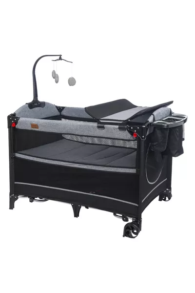 سرير أطفال مع دوار ومنظم جانبي للأم مقاس × سم.