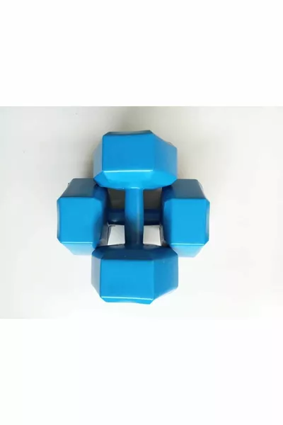 Tritex 8kg x 2 Pieces Cornered Vinyl Coated Blue Dumbbell Weight Set
