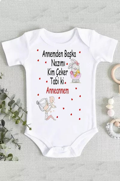 Body de bébé fille blanc avec inscription 'Grand-mère'