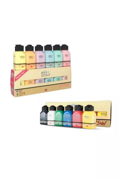 6 Pastel 6 Levendige Kleur Acrylverf * ml Set