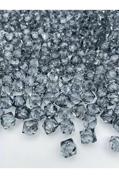  gr Cubetti Acrilici Grigio / Antracite / Fumé mm, Perline per Borse, Modello Cubico ( gr, ~ pezzi)