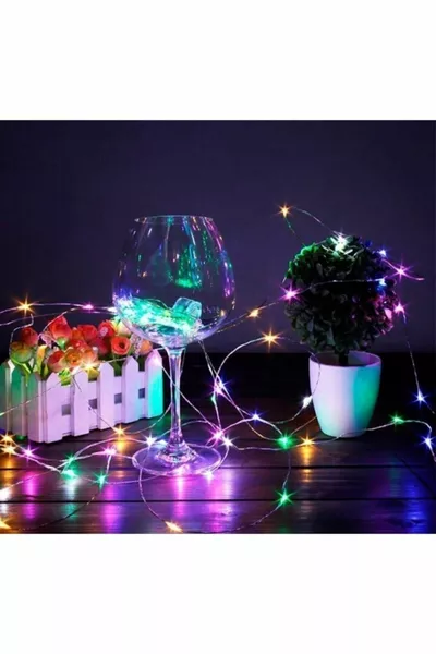  Метра Батерийна LED Светлина с Фея, Многоцветна, Декоративна LED Светлина, RGB