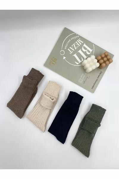 4 جوارب فريدة من صوف الخروف للجنسين