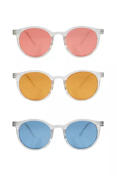 مجموعة نظارات شمسية ملونة بزجاج للرجال والنساء 3 قطع للموسم الجديد