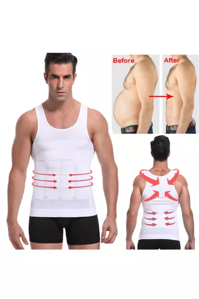 Men's Athletic Corset Waist Chest Belly Gynecomastia Shaper Posture Support