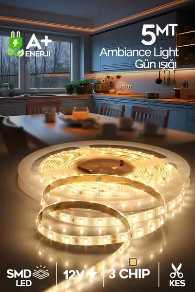 Bande LED 5 mètres Lumière du jour 3 puces Pro Éclairage d'ambiance Cuisine Salon Chambre Lumière LED