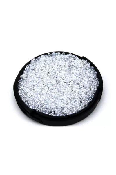  gram - Kleine glazen kraaltjes, 1,5 mm, voor sieraden maken, glanzend transparant wit, 