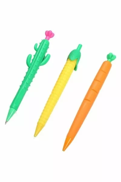 Комплект от 3 части: Кактус, Морков, Царевица, Молив с въртящ се връх 0,7