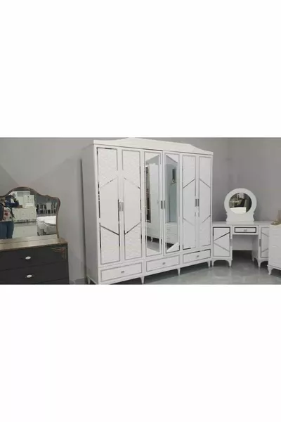 SULTAN MDF BEDROOM SET WITH SILVER DETAILS