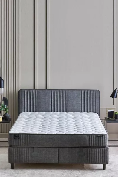 Wool Sense Yatak Baza Başlık 3'lü Set - Koyu Gri