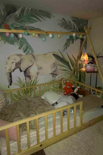 – Lit Montessori pour bébé et enfant Unisexe en bois naturel