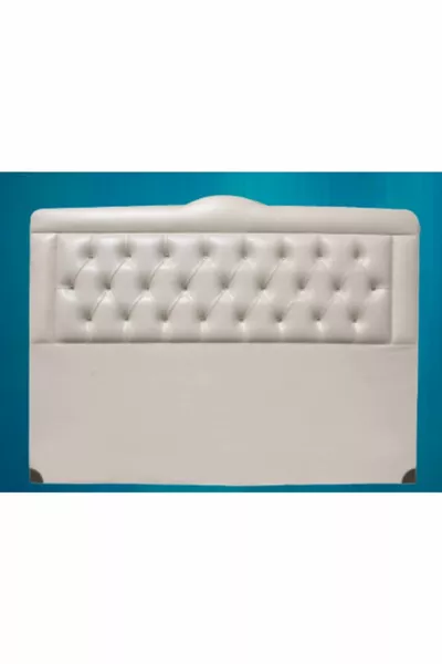 رأس سرير أل سي مطر جلد صناعي كريمي مبطن × سم رأس سرير يدوي الصنع