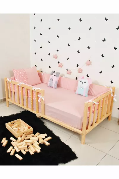 سرير مونتيسوري سرير أطفال سرير خشب صنوبر طبيعي نيل