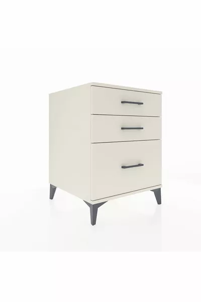 Kronos Nachtkastje met 3 Ladejes Maansteen-Maansteen