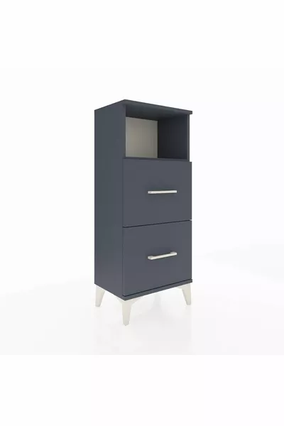 أرجس كومودين ذو رف واحد ودرجين - أنثراسيت