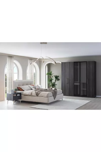 PANDOR NOX SLAAPKAMERSET, DONKERWALNOOT, 5-DEURS