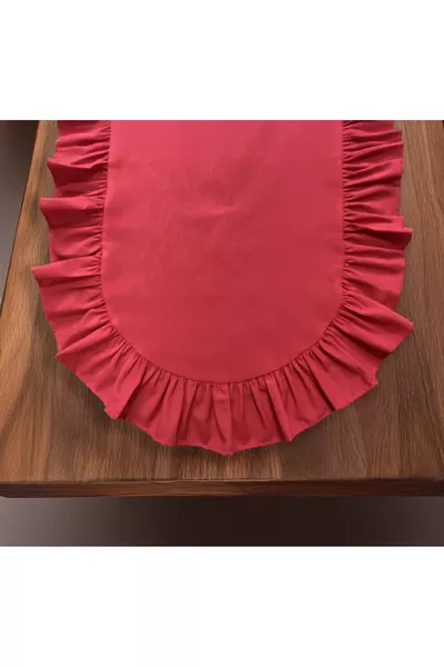 Gepunkteter Baumwolle-Polyester-Ovalläufer  cm