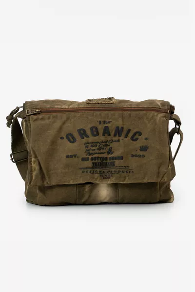 Повседневная сумка на плечо из хлопка, почтальонская, для ноутбука, школы, путешествий, ежедневного использования, винтажная ретро - Mulater Bag 