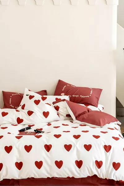 Fitted Sheet Double-Sided Double Bed Duvet Cover Set