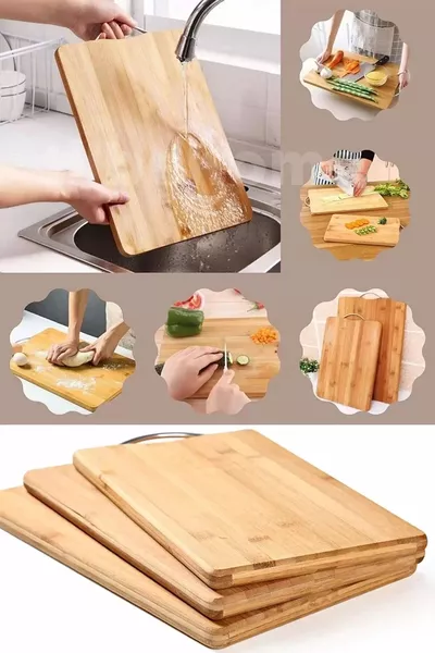 Cutting Board with Steel Handle Cheese Serving Tray Meat Vegetable Chopping Board Size *