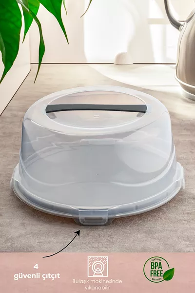  Round Cake Pastry Storage Container - Transport Dome with Locking Lid  cm
