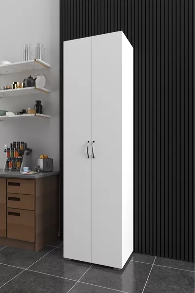 Armoire Polyvalente Cuisine Salle de Bain Balcon Cellier 8 Étagères