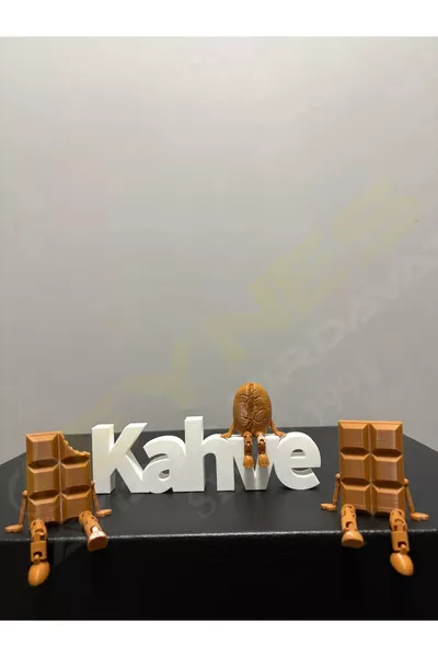 Coffee Sign Coffee Corner Coffee Bean Figurine Set of 2 Chocolate Figurines