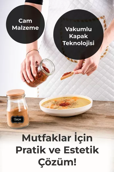 Set de  bocaux à épices en verre de  ml | Couvercle en bois sous vide, étiquette et petite cuillère offertes