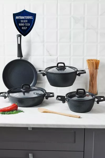 Набор кастрюль Biodiamond Antibakteriyel Powerful из 7 предметов