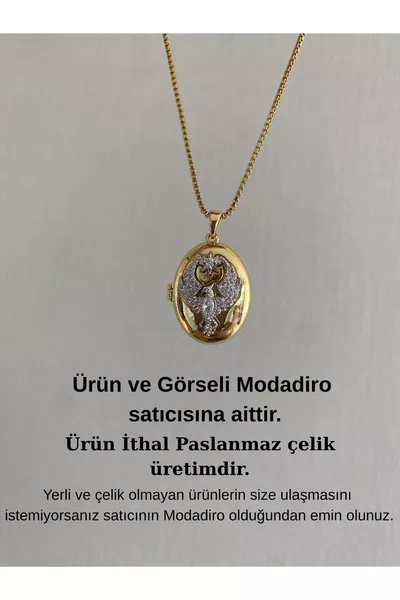 Steel Phoenix Pendant Necklace Gold