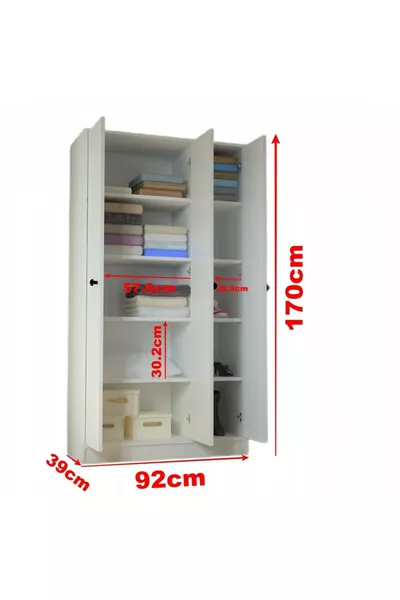 خزانة كاراجا بثلاث أبواب ورفوف