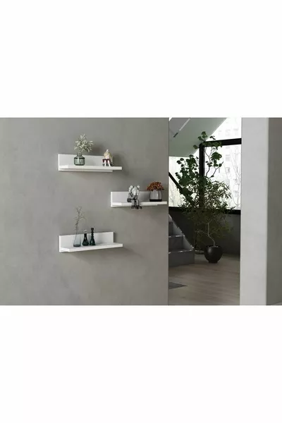 Rubi Wall Shelf White  Cm 3-Piece Set