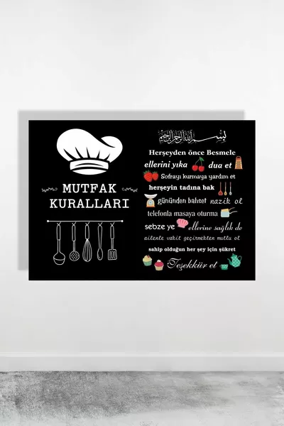 Табло с правила за кухнята с PVC покритие