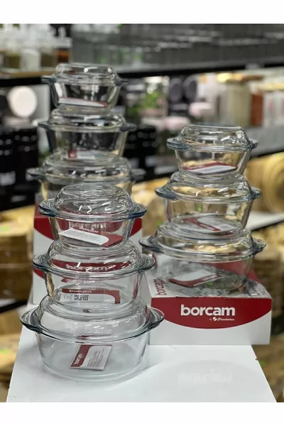 3-delige glazen ovenschaal met deksel